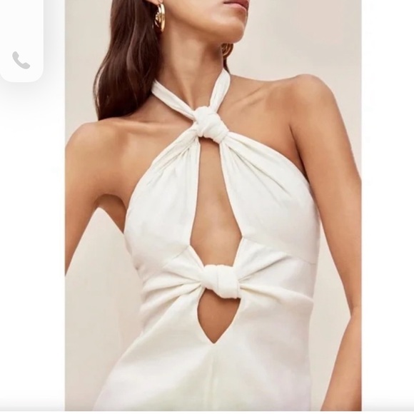 CULT GAIA linen Elegant White Halter Dress - Picture 2 of 4
